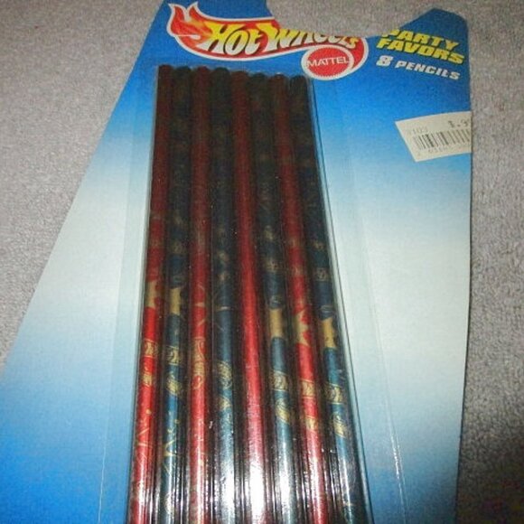 NOS Vintage HOT WHEELS 8 Count PENCILS Mattel FLAME Blue TARA Collectible 1997 - Picture 2 of 6